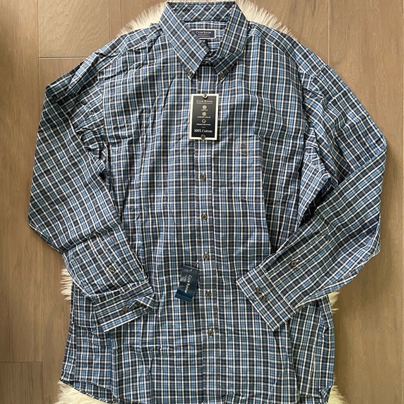 Club Room Mens Plaid Regular Fit Button-Down Shirt - Picture 3 of 7
